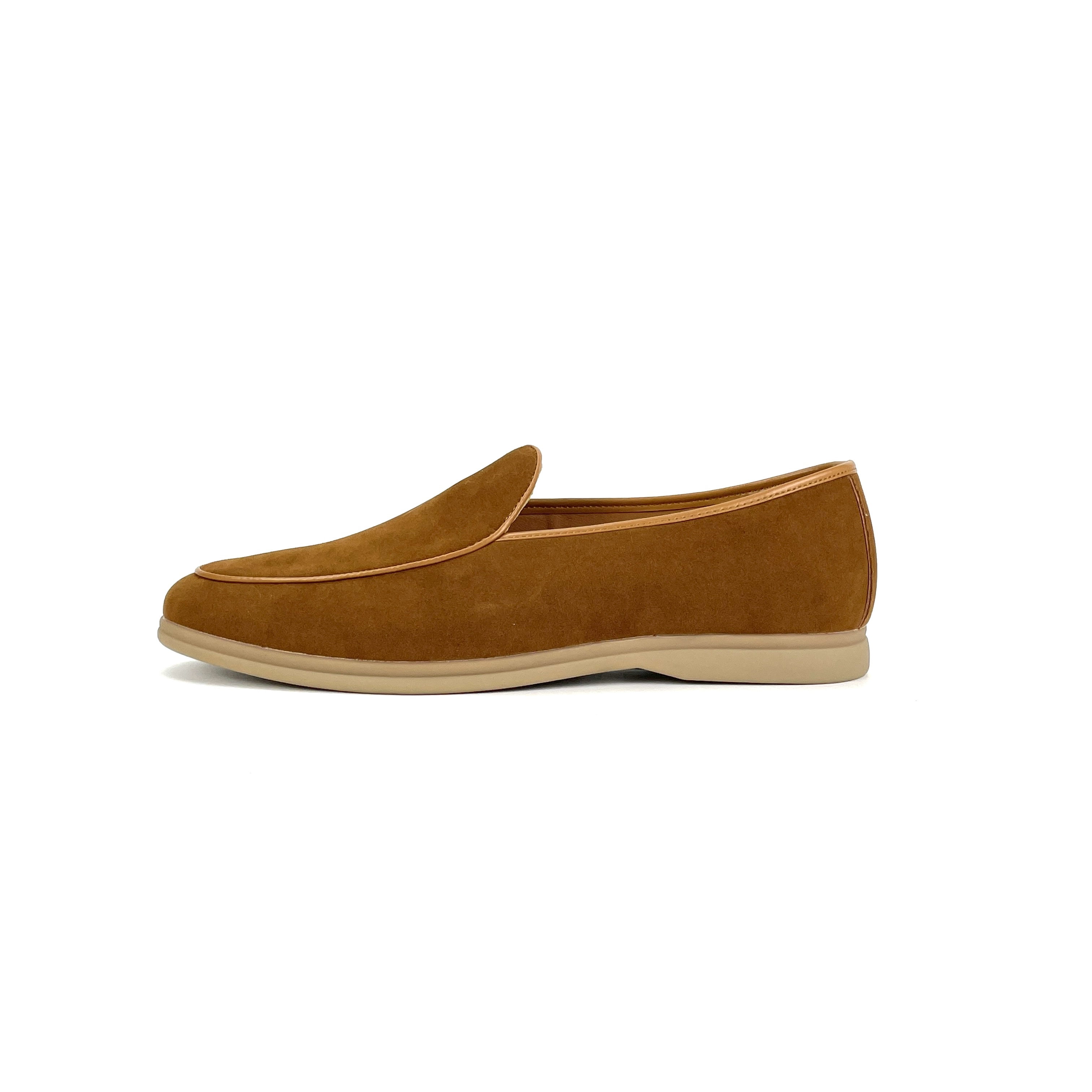 Caramel suede supplier catalog shoe concept
